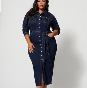 BNWT New w/ Tags Fashion to Figure Maxi Jean Dress - Size 2 (18 / 20)
